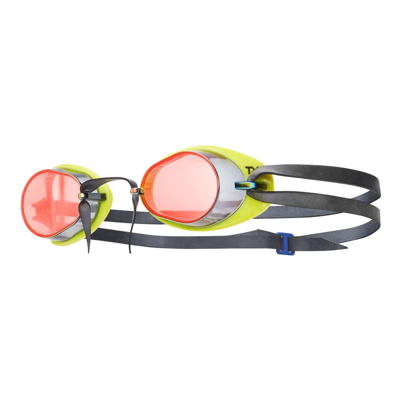 TYR Socket Rockets 2.0 Racing Swim Goggles - Adult Swimming Goggles for Men and Women - Anti-Fog, UVA/UVB Protection, Watertight - Mirrored - Red Fluorescent Yellow - Image 1